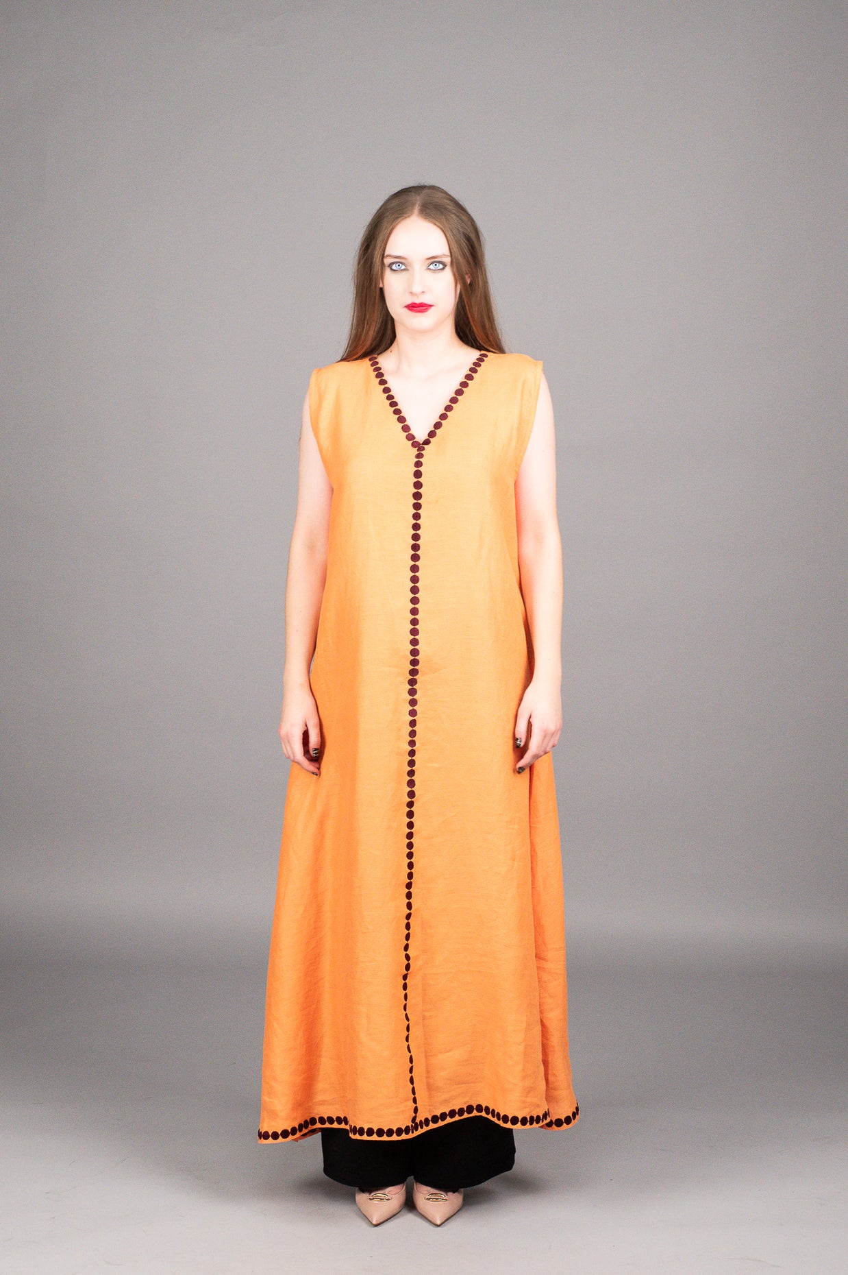 Orange Dots Abaya
