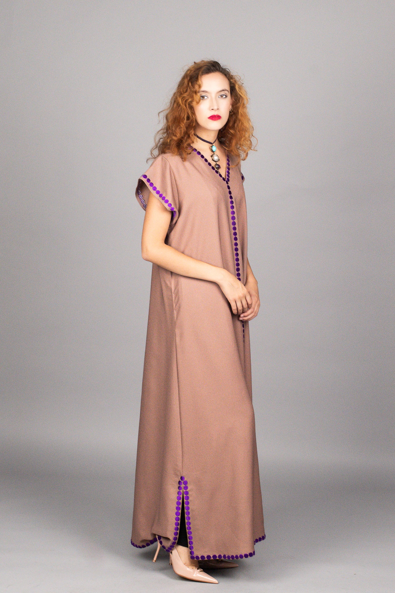 Brown Dots Abaya