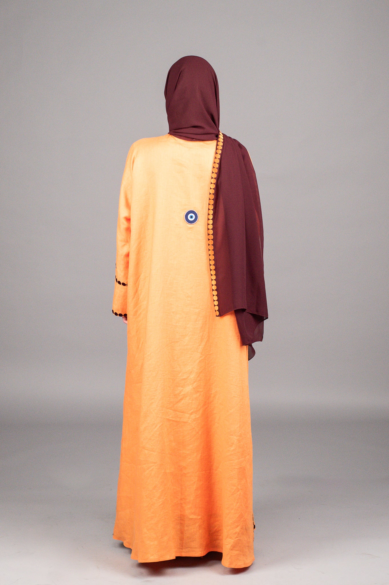 Orange Dots Abaya