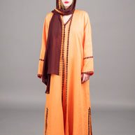 Orange Dots Abaya
