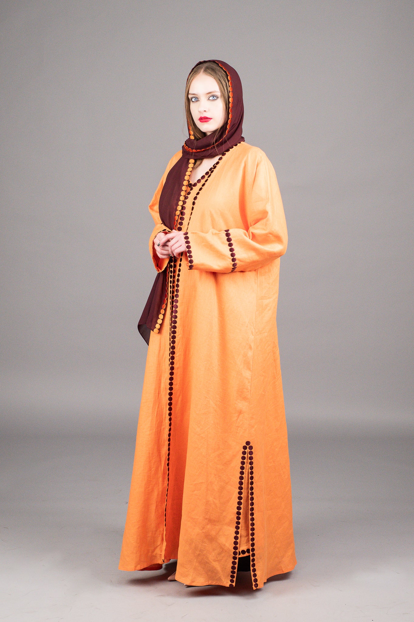 Orange Dots Abaya
