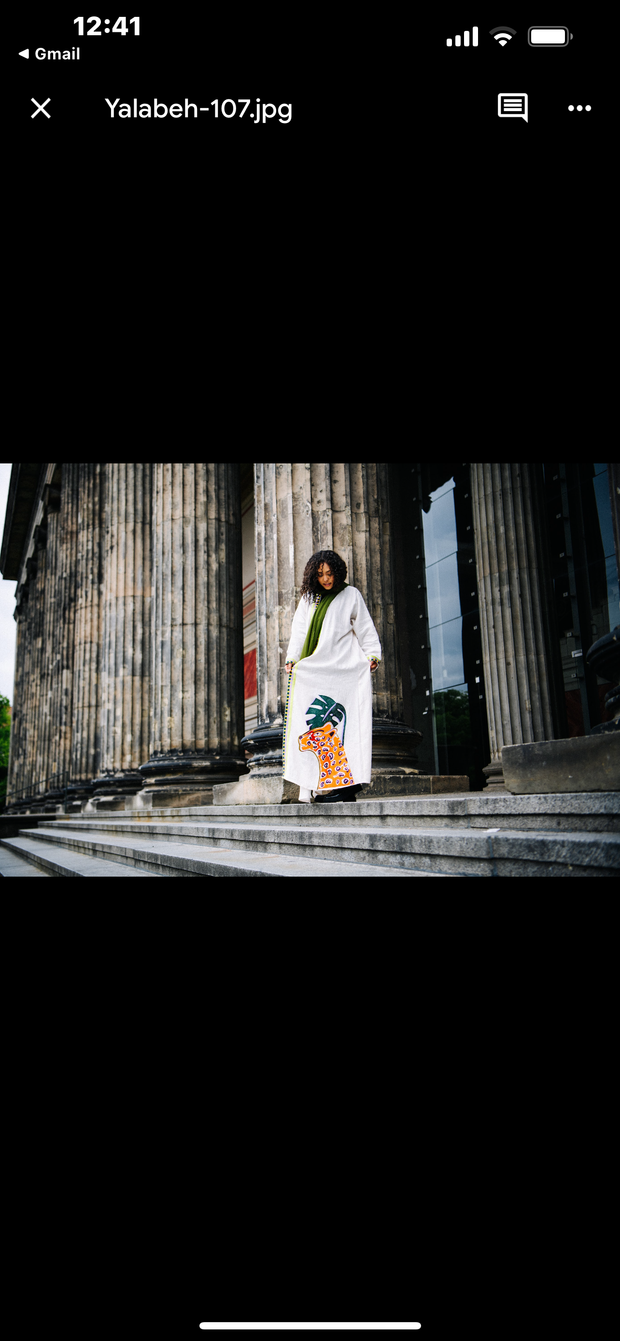 Orange Leopard Abaya